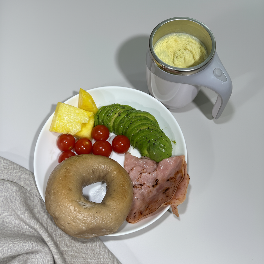 黑瑪卡核桃貝果搭配_堅果主題健康早餐提案