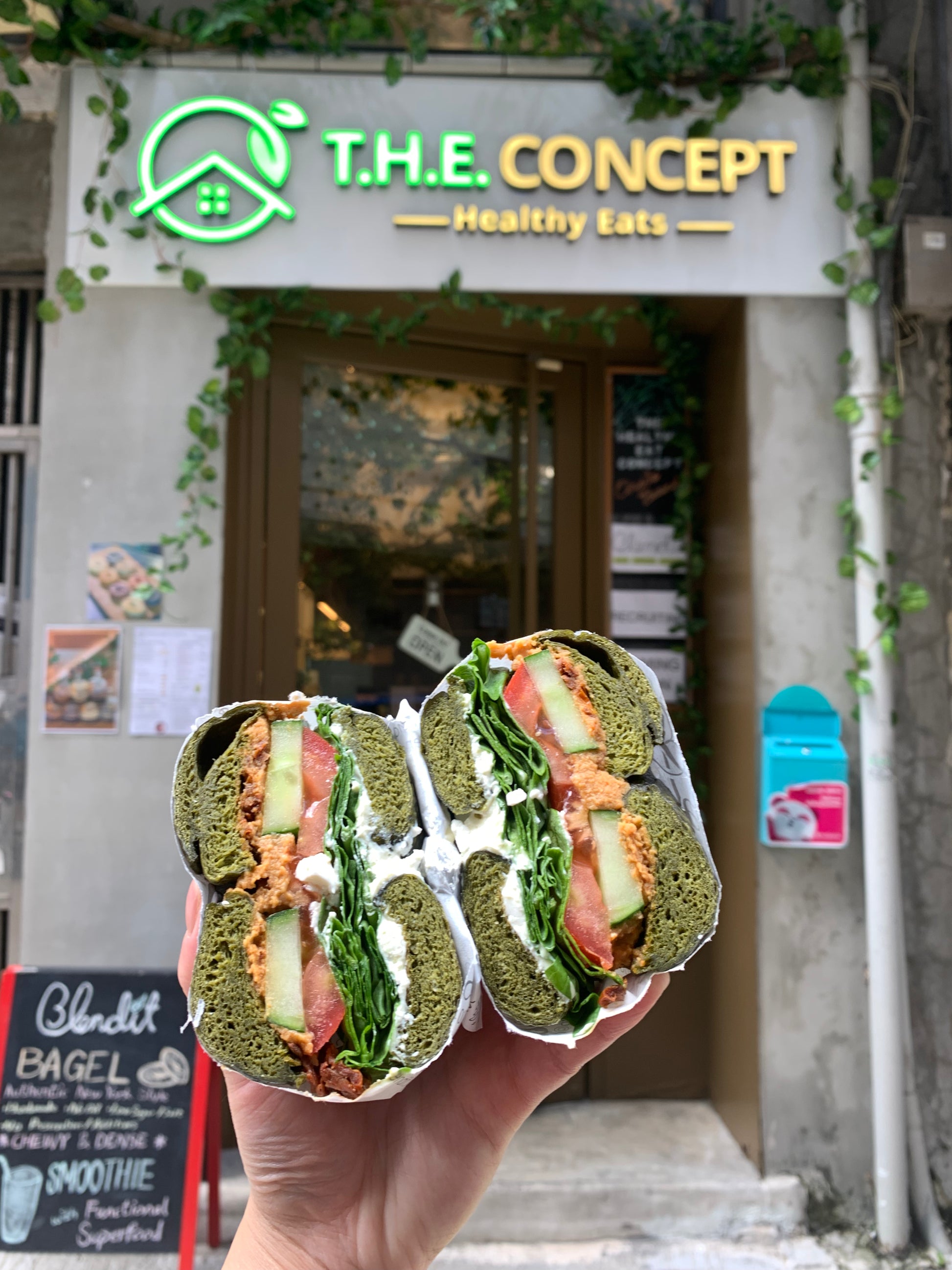 抹茶貝果三文治