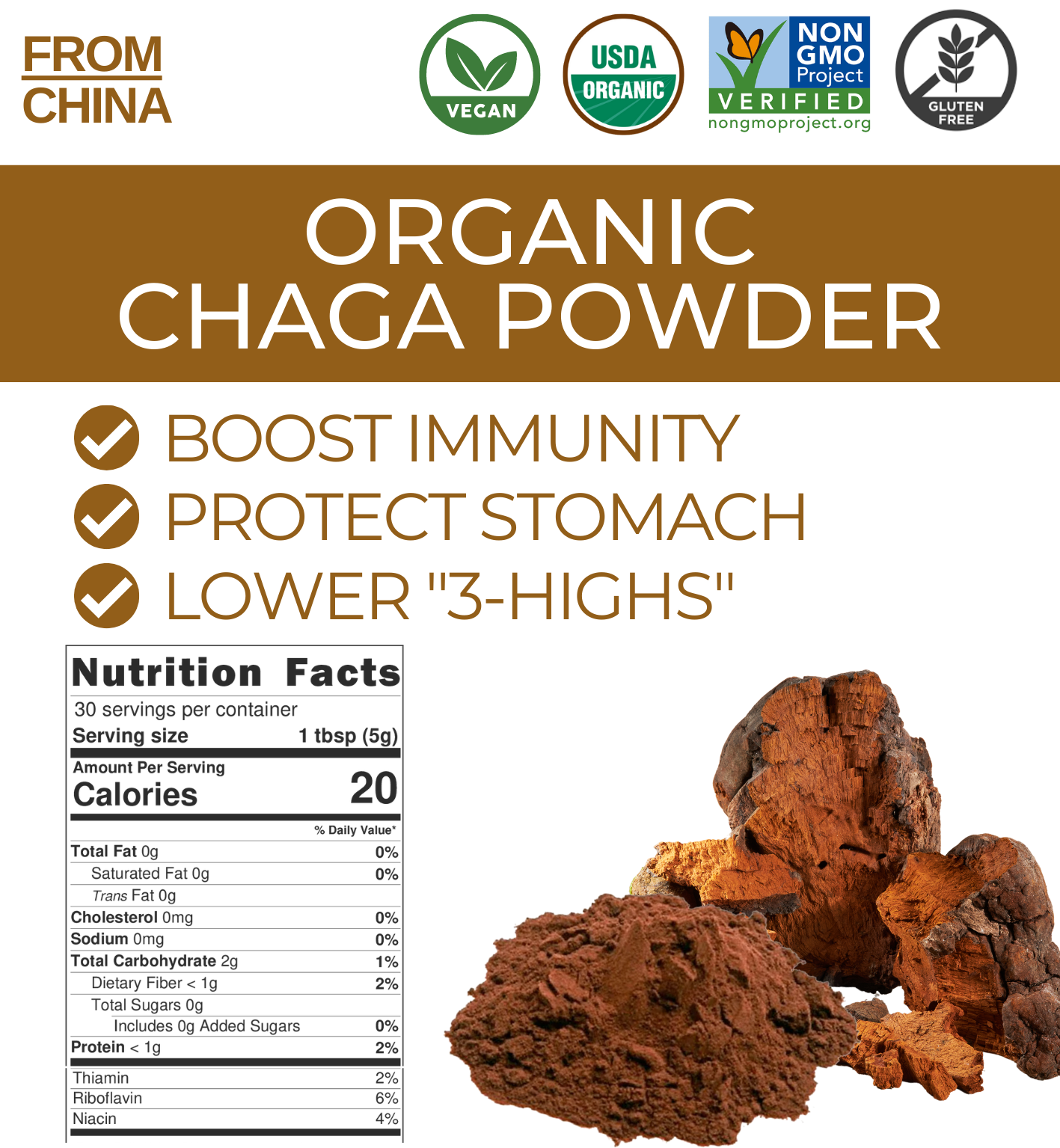ORGANIC CHAGA POWDER