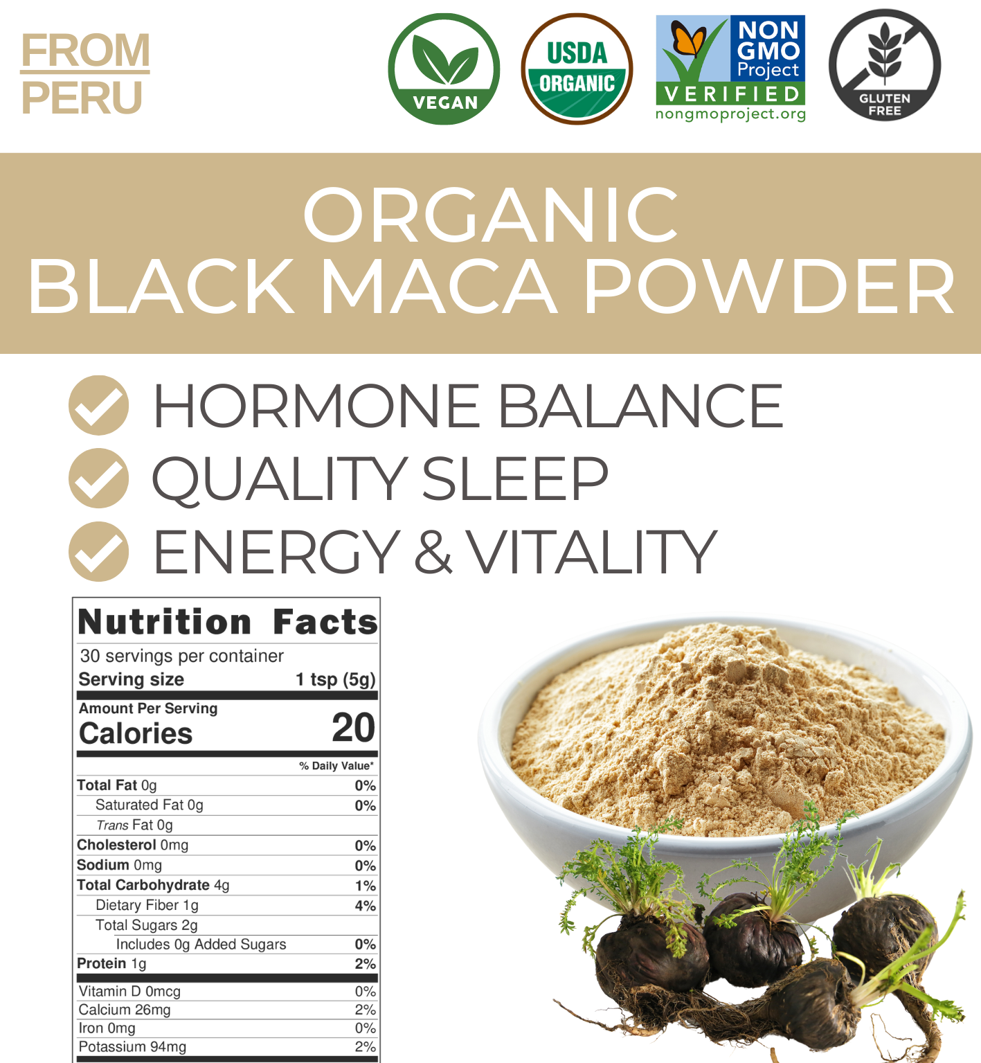 ORGANIC BLACK MACA POWDER